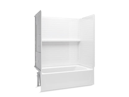 Sterling 71570116 Traverse 60" x 30" Vikrell® Bath/shower with Aging in Place Backerboards, Left Drain, White