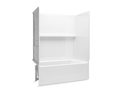 Sterling 71570118 Traverse 60" x 30" Vikrell® Bath/shower with Aging in Place Backerboards, Left Above-floor Drain, White
