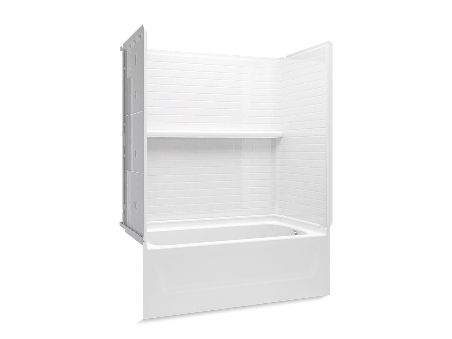 Sterling 71570122 Traverse 60" x 30" Vikrell® Bath/shower, Right Above-floor-drain, White