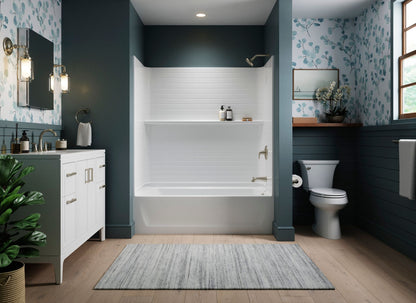 Sterling 71570126 Traverse 60" x 30" Vikrell® Bath/shower with Aging in Place Backerboards, Right Drain, White