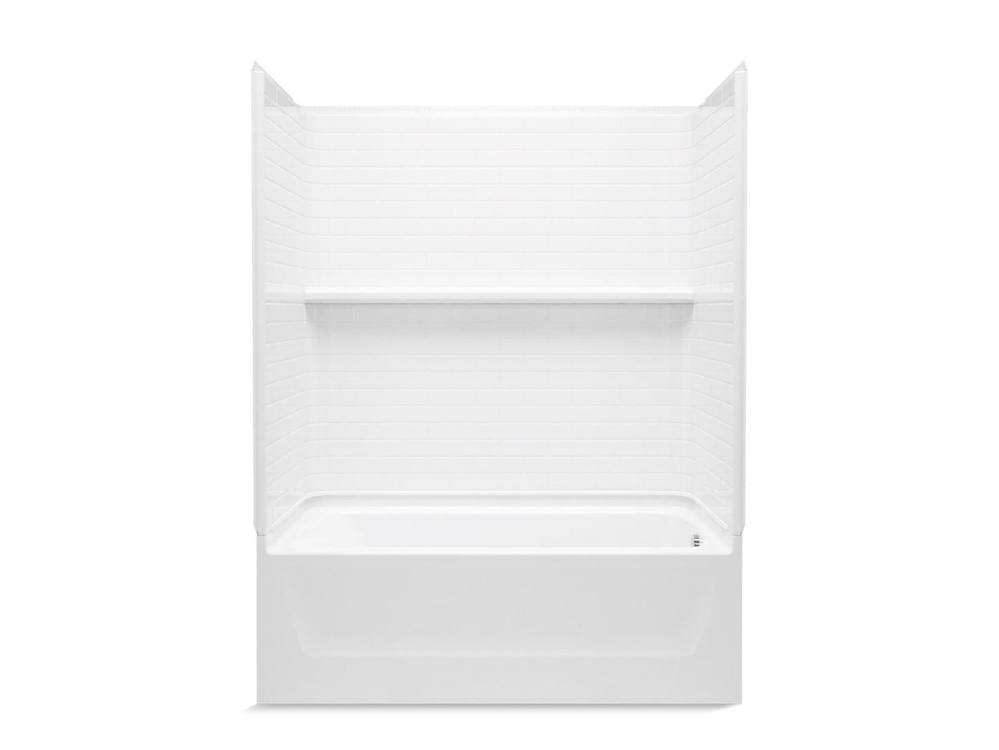 Sterling 71570128 Traverse 60" x 30" Vikrell® Bath/shower with Aging in Place Backerboards, Right Above-floor Drain, White