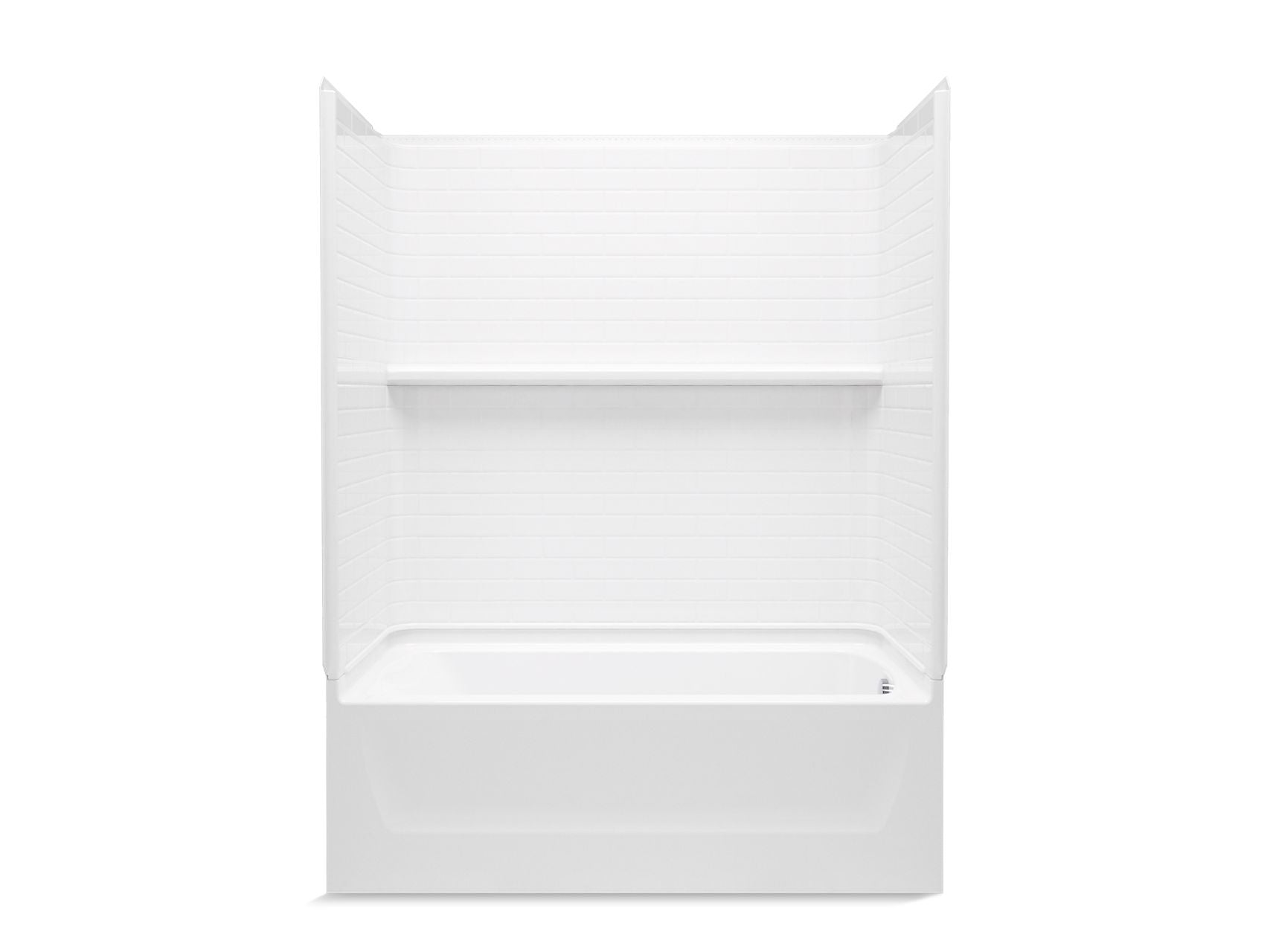 Sterling 71570128 Traverse 60" x 30" Vikrell® Bath/shower with Aging in Place Backerboards, Right Above-floor Drain, White