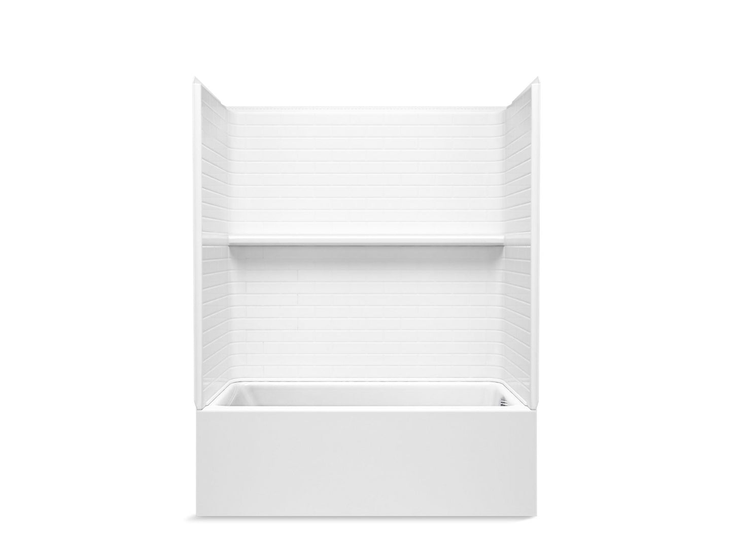 Sterling 71600122 Forum Traverse 60" x 30" Above-floor-drain Vikrell® Bath/shower, Right Drain, White