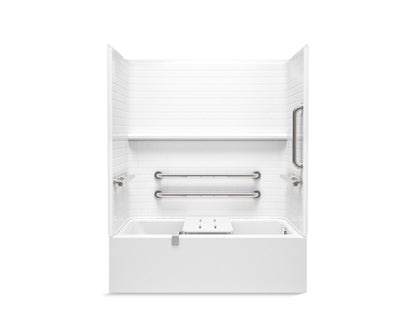 Sterling 71600125 Forum Traverse 60" x 30" Vikrell® Bath/shower with Aging in Place Backerboards, Grab Bars, and Bath Seat, R