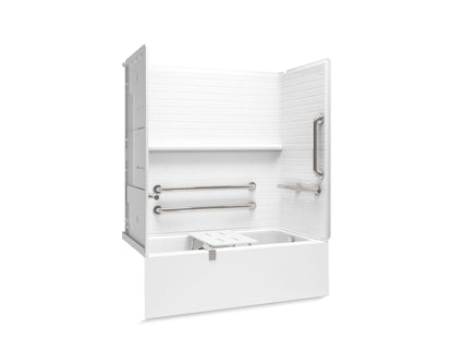 Sterling 71600125 Forum Traverse 60" x 30" Vikrell® Bath/shower with Aging in Place Backerboards, Grab Bars, and Bath Seat, R