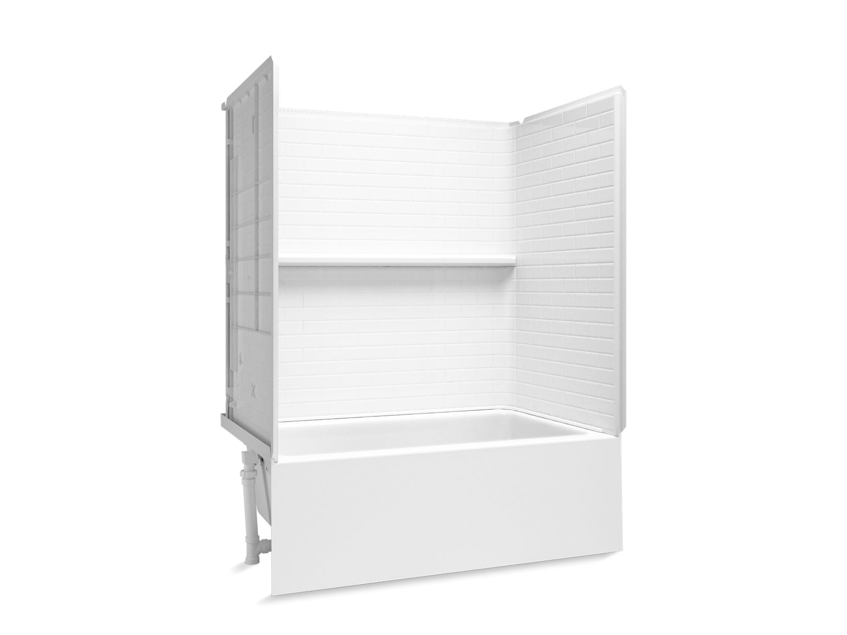 Sterling 71620112 Forum Traverse 60" x 36" Above-floor-drain Vikrell® Bath/shower, Left Drain, White
