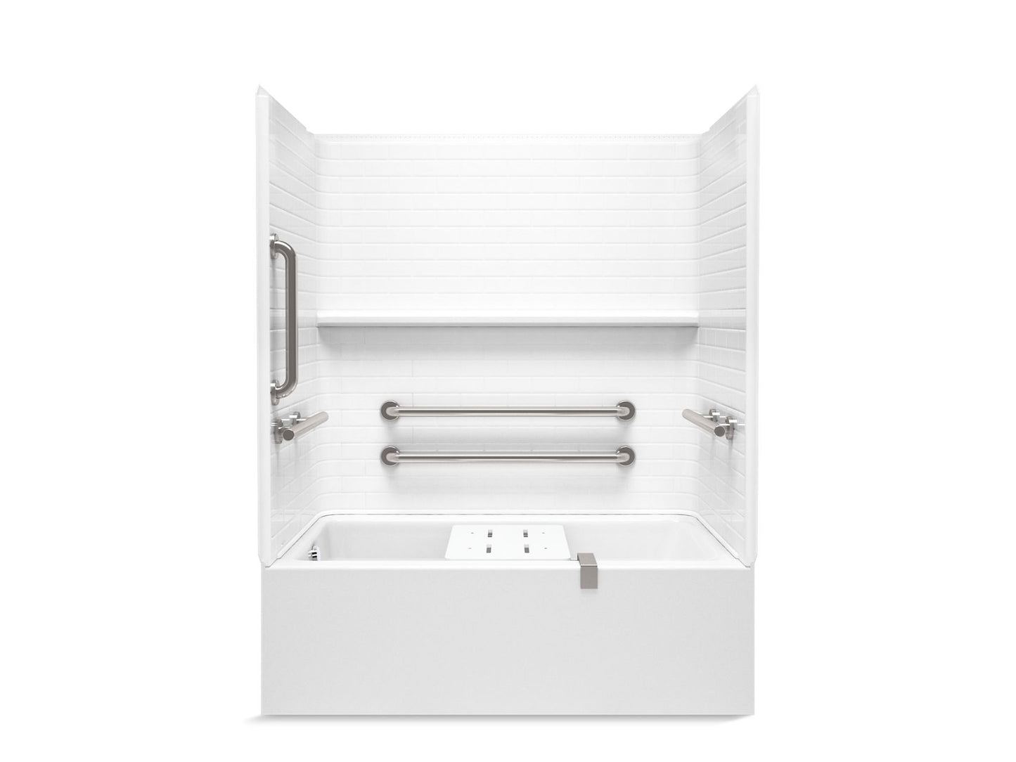Sterling 71620115 Forum Traverse 60" x 36" Vikrell® Alcove Bath/shower with Aging in Place Backerboards, Grab Bars, and Bath 