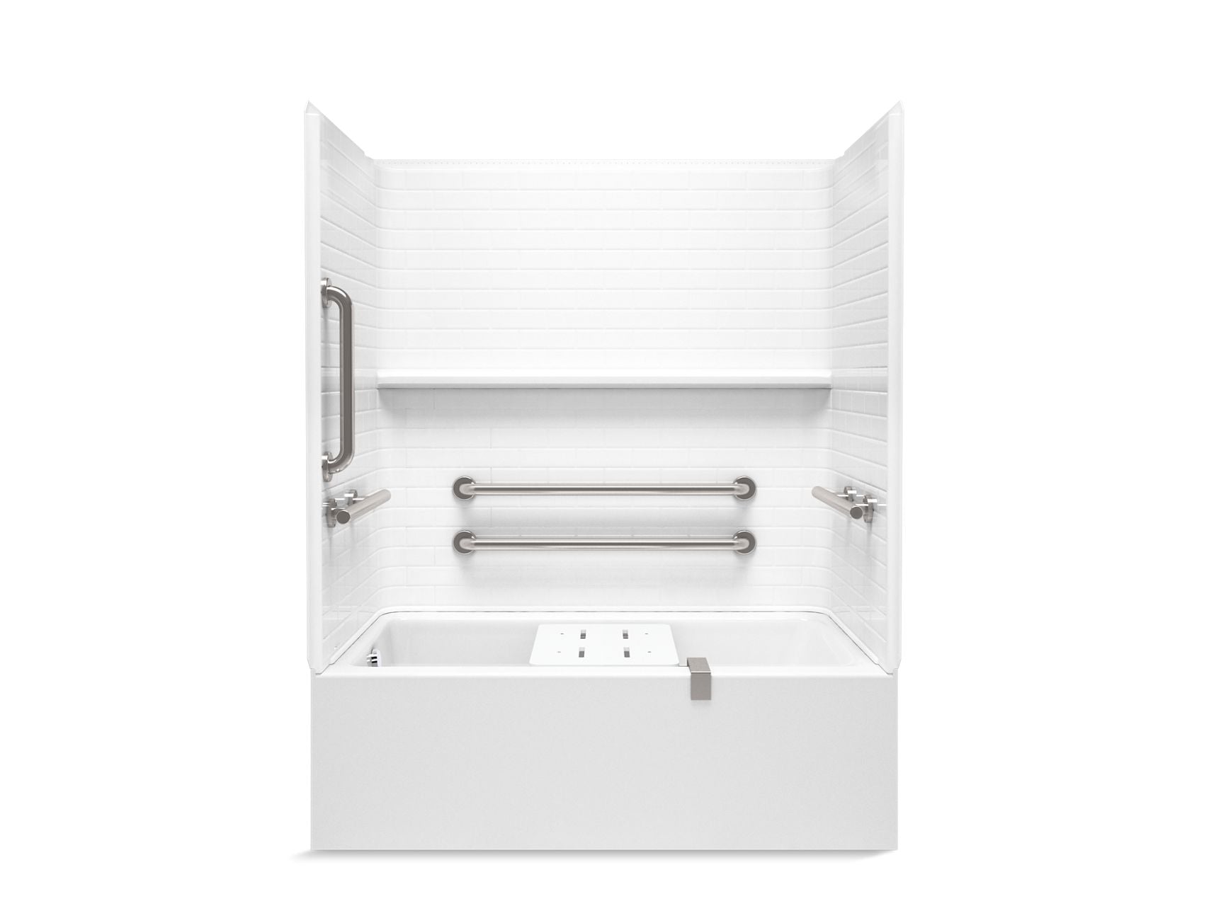 Sterling 71620115 Forum Traverse 60" x 36" Vikrell® Alcove Bath/shower with Aging in Place Backerboards, Grab Bars, and Bath 
