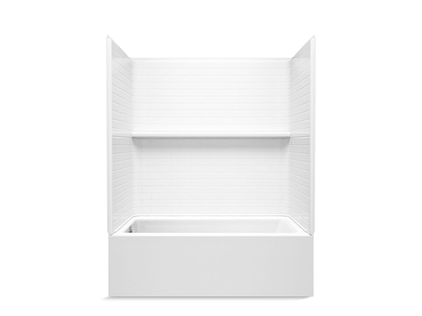 Sterling 71620116 Forum Traverse 60" x 36" Vikrell® Alcove Bath/shower with Aging in Place Backerboards, Left Drain, White