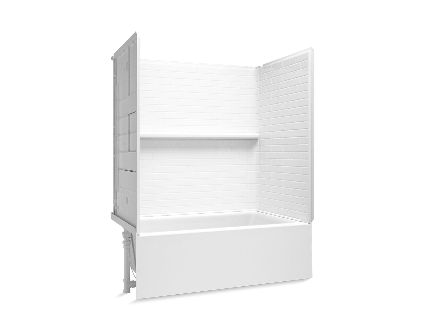 Sterling 71620116 Forum Traverse 60" x 36" Vikrell® Alcove Bath/shower with Aging in Place Backerboards, Left Drain, White