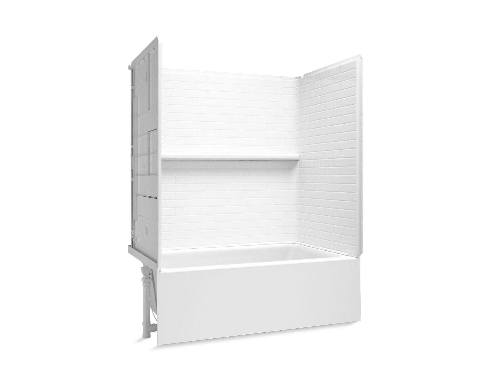 Sterling 71620116 Forum Traverse 60" x 36" Vikrell® Alcove Bath/shower with Aging in Place Backerboards, Left Drain, White