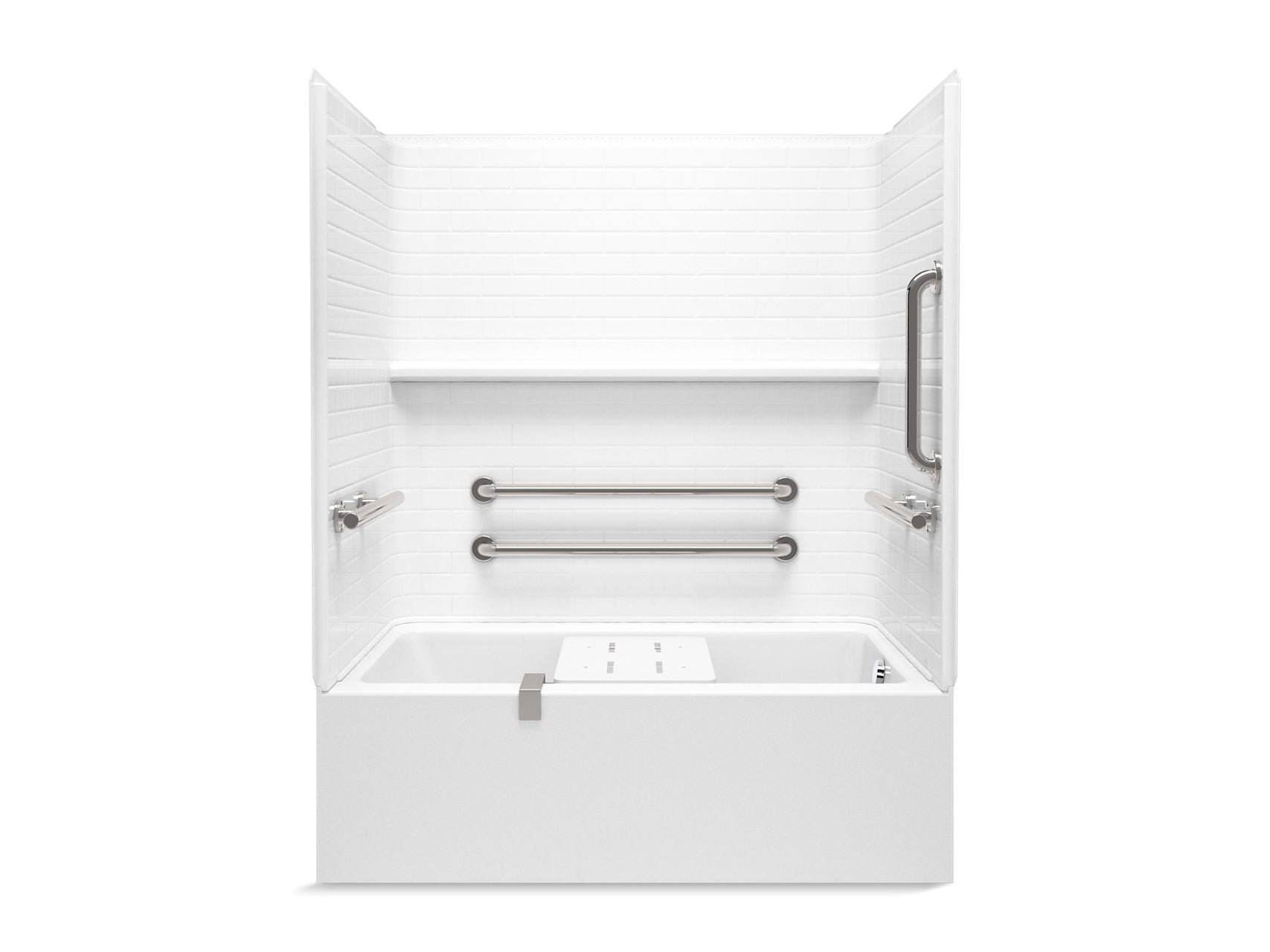 Sterling 71620125 Forum Traverse 60" x 36" Vikrell® Alcove Bath/shower with Aging in Place Backerboards, Grab Bars, and Bath 