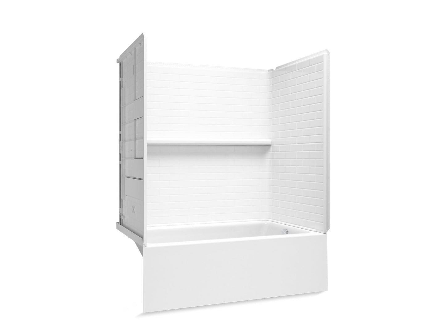 Sterling 71620126 Forum Traverse 60" x 36" Vikrell® Alcove Bath/shower with Aging in Place Backerboards, Right Drain, White