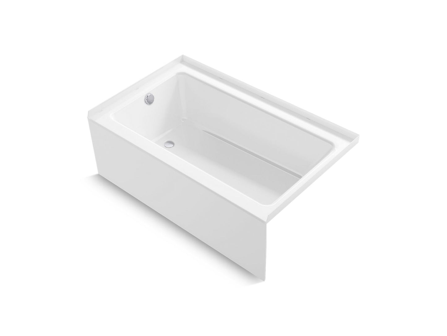 Sterling 71621112 Forum 60" x 36" Above-floor-drain Vikrell® Alcove Bath, Left Drain, White