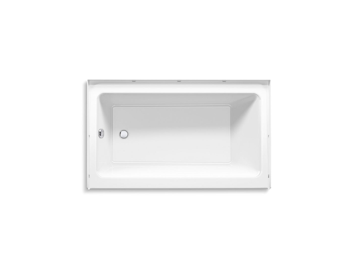 Sterling 71621112 Forum 60" x 36" Above-floor-drain Vikrell® Alcove Bath, Left Drain, White