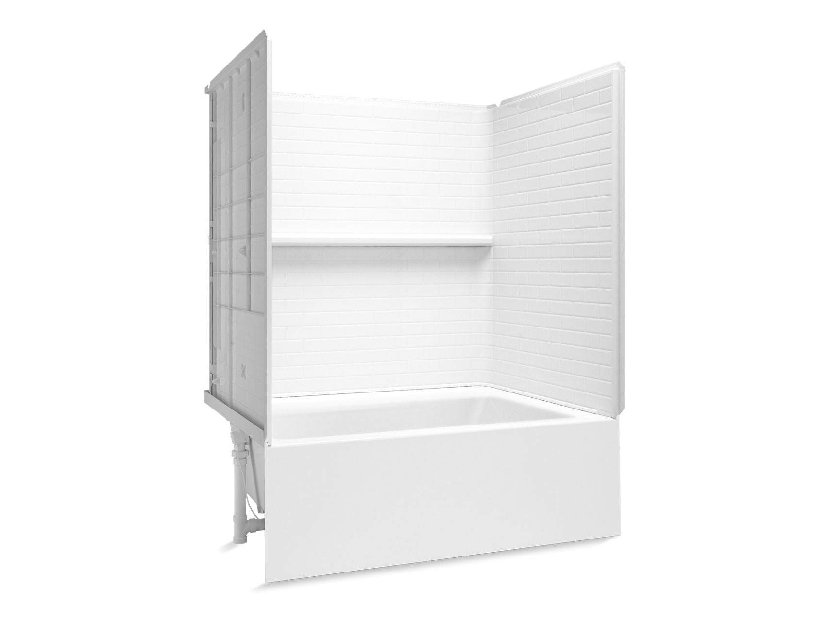 Sterling 71630112 Forum Traverse 60" x 42" Above-floor-drain Vikrell® Bath/shower, Left Drain, White