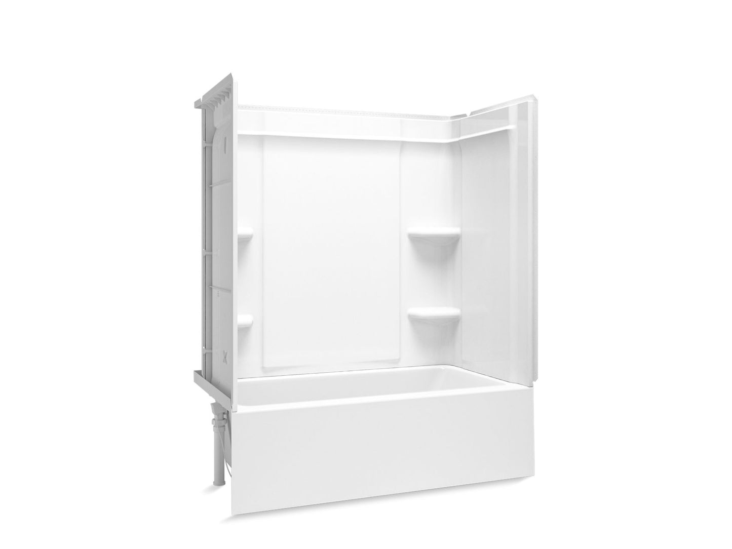 Sterling 71700116 Forum Medley 60" x 30" Vikrell® Bath/shower with Aging in Place Backerboards, Left Drain, White