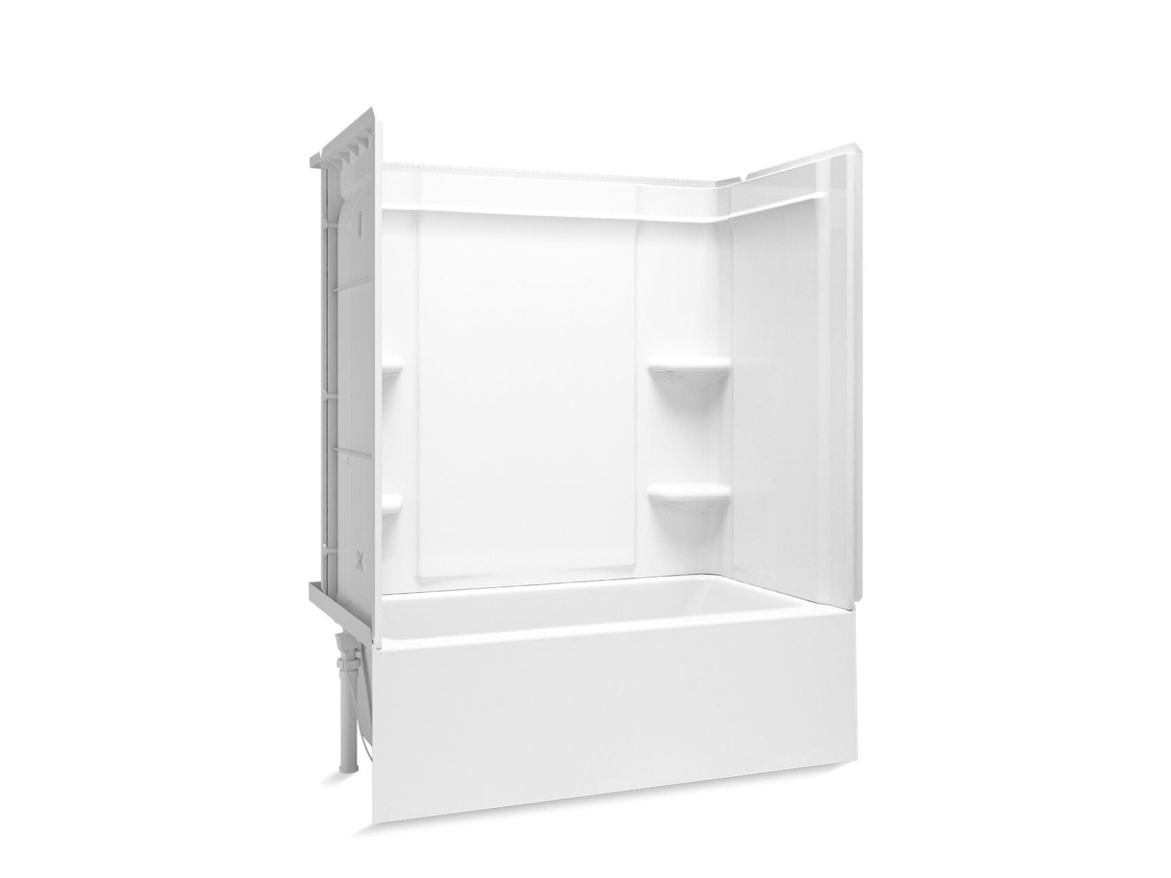 Sterling 71710116 Forum Medley 60" x 32" Vikrell® Bath/shower with Aging in Place Backerboards, Left Drain, White