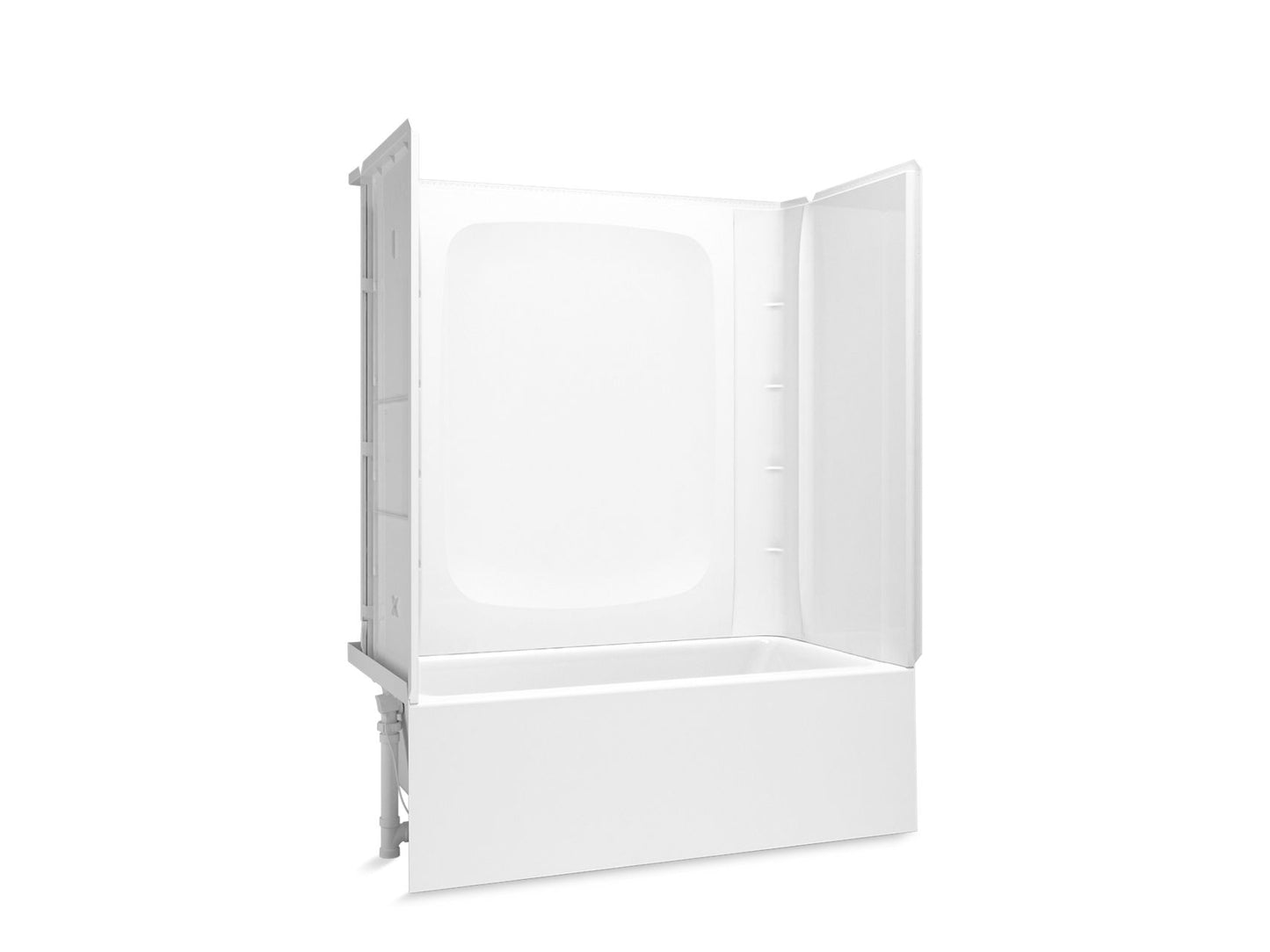 Sterling 71800112 Forum STORE+ 60" x 30" Above-floor-drain Vikrell® Bath/shower, Left Drain, White