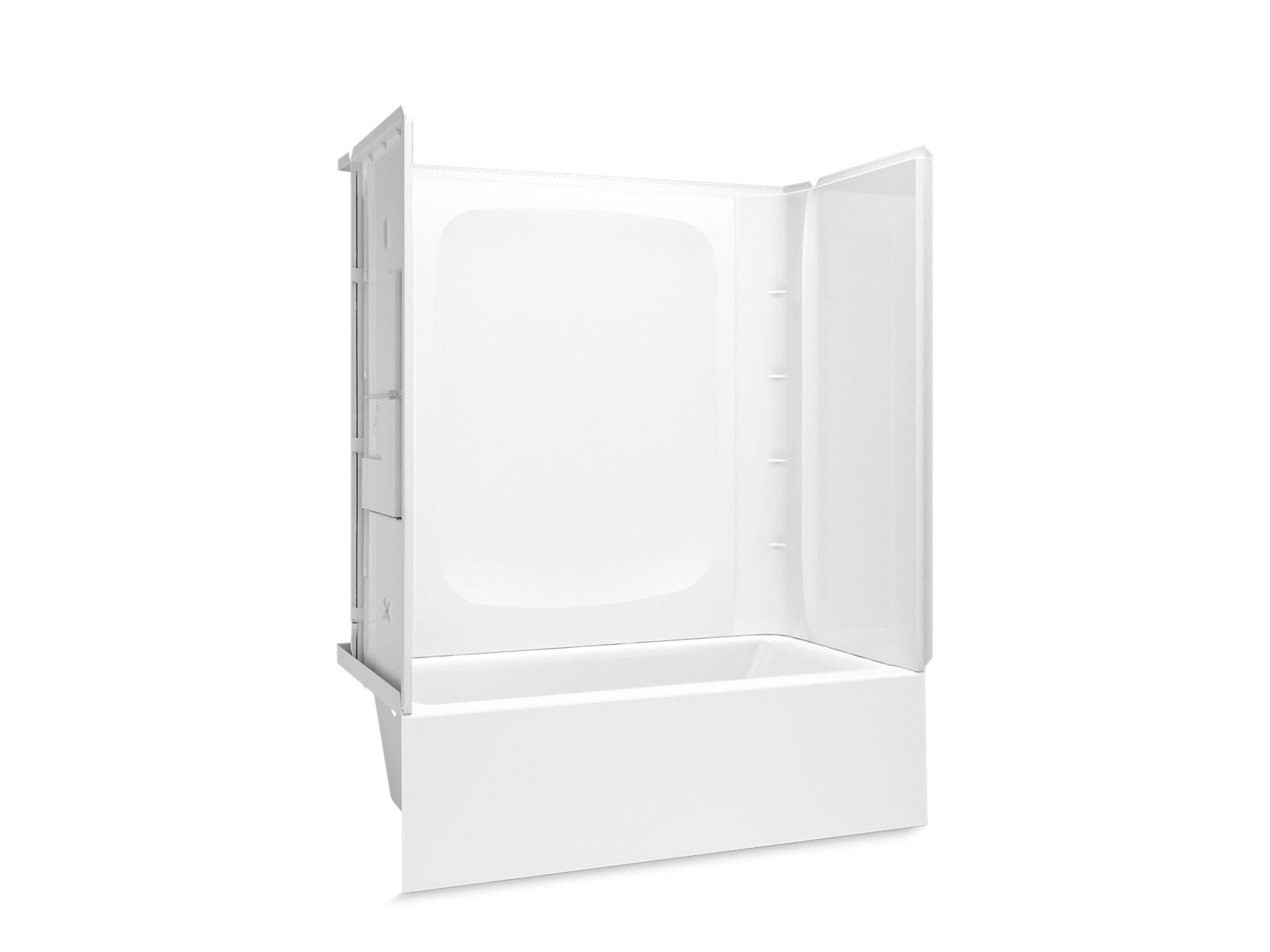 Sterling 71800116 Forum STORE+ 60" x 30" Vikrell® Bath/shower with Aging in Place Backerboards, Left Drain, White
