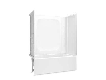 Sterling 71800118 Forum STORE+ 60" x 30" Above-floor-drain Vikrell® Bath/shower with Aging in Place Backerboards, Left Drain,