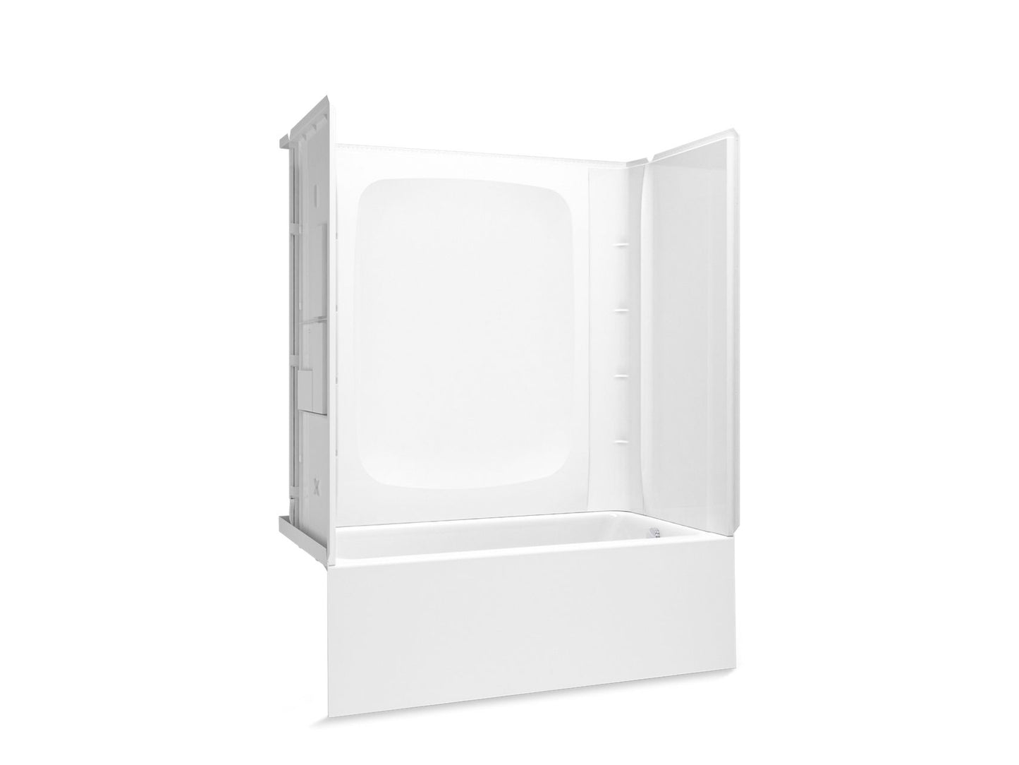 Sterling 71800128 Forum STORE+ 60" x 30" Above-floor-drain Vikrell® Bath/shower with Aging in Place Backerboards, Right Drain