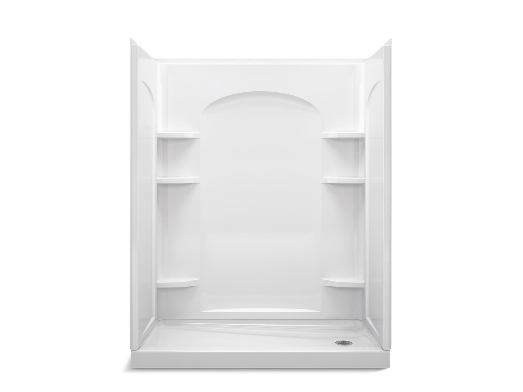 Sterling 72170126 Ensemble Curve 60" x 30" Vikrell® Shower with Aging in Place Backerboards, Right Drain, White
