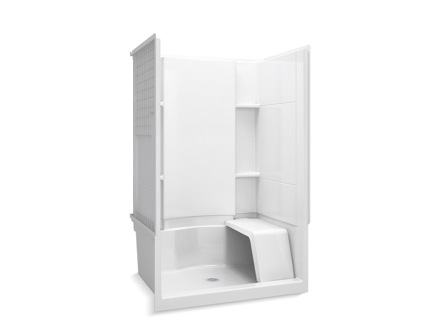 Sterling 72280100 Accord 48" x 36" Vikrell® Seated Shower, Center Drain, White