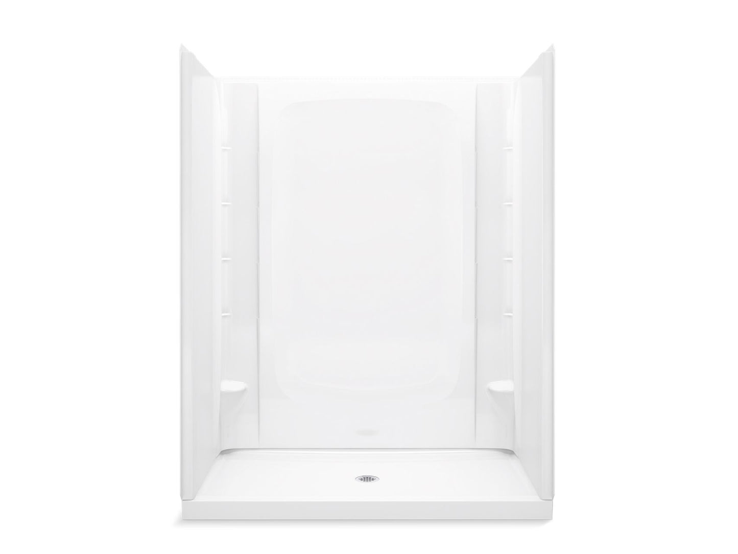 Sterling 72330100 STORE+ 60" x 34" Vikrell® Shower, Center Drain, White