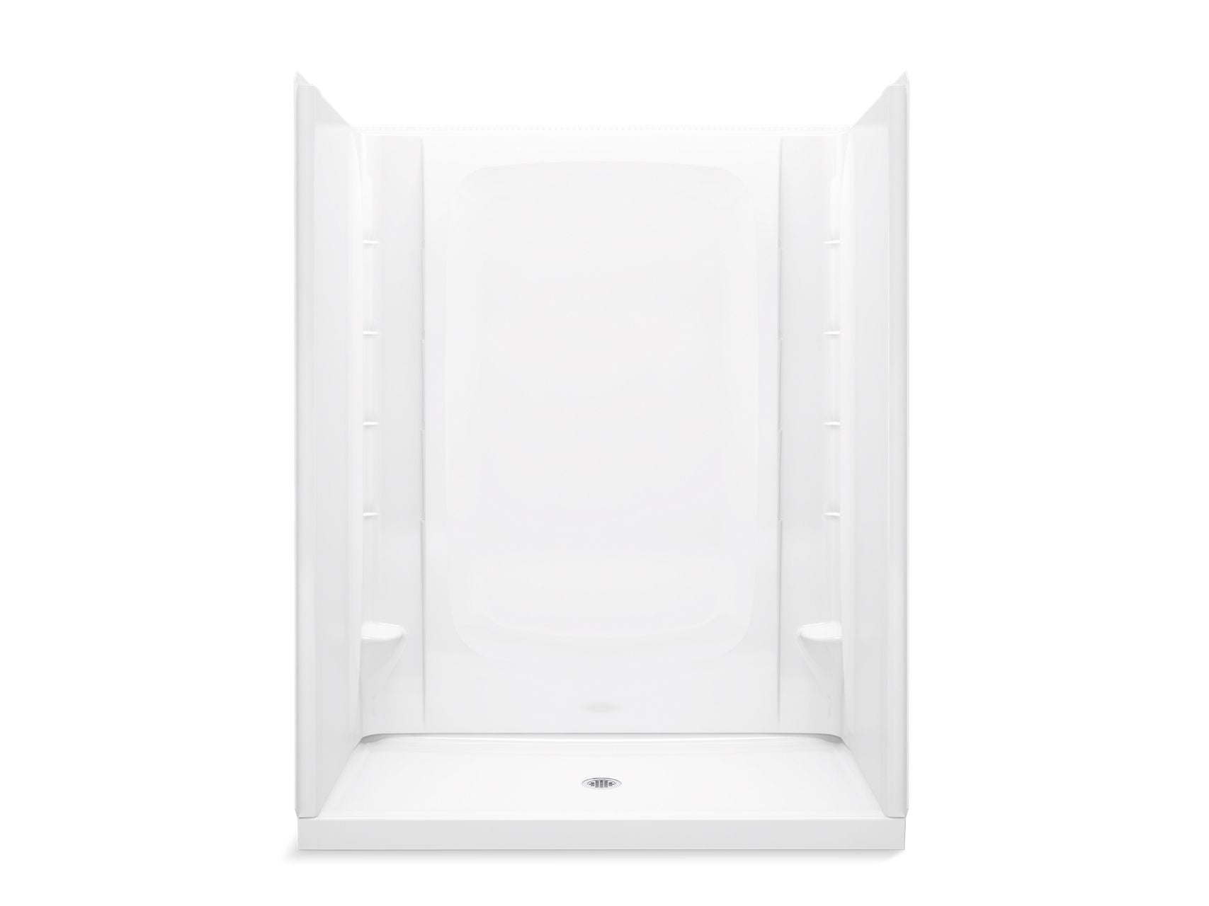 Sterling 72330100 STORE+ 60" x 34" Vikrell® Shower, Center Drain, White