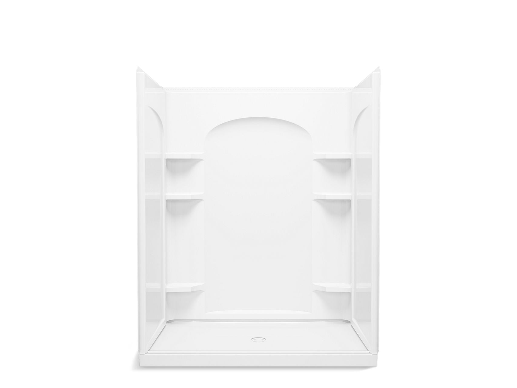 Sterling 72370100 Ensemble Curve 60" x 34" Vikrell® Shower, Center Drain, White
