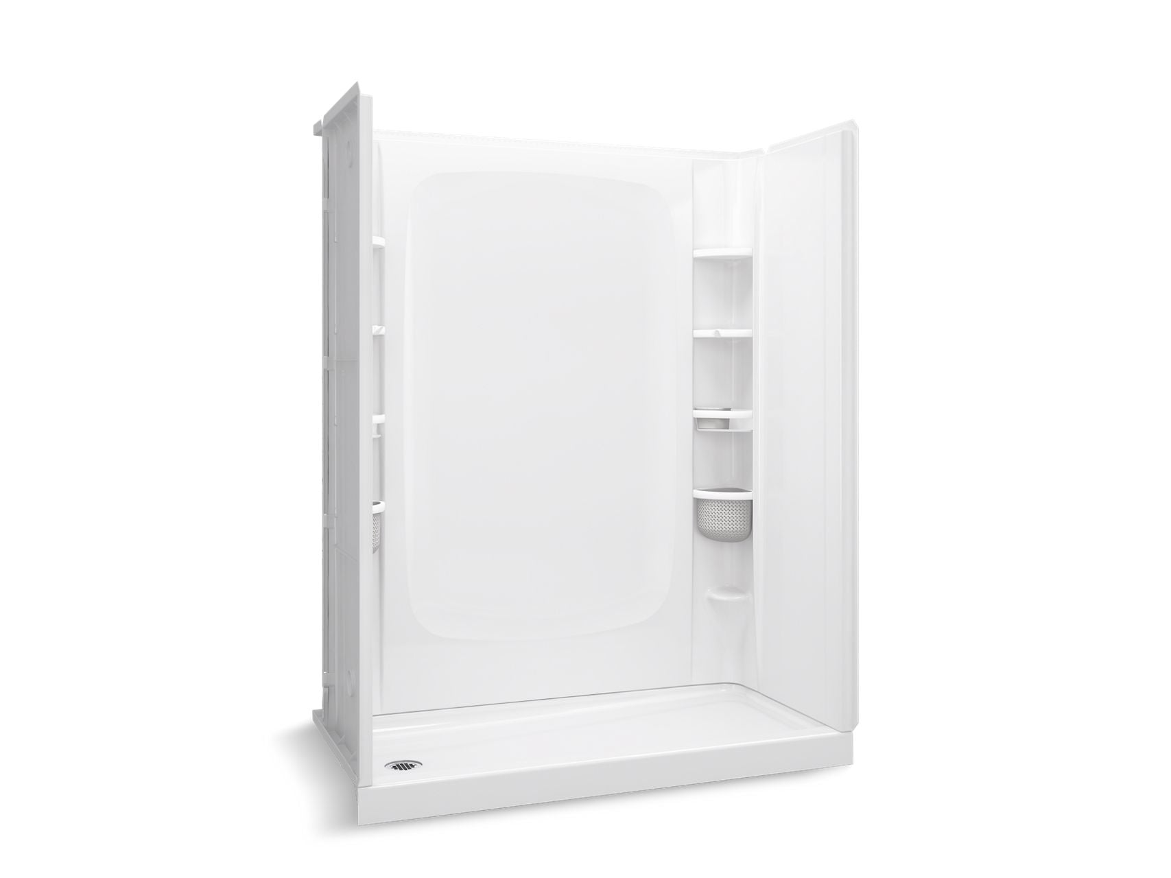 Sterling 72470110 STORE+ 60" x 30" Vikrell® Shower, Left Drain, White