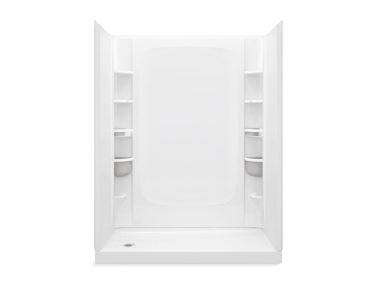 Sterling 72470116 STORE+ 60" x 30" Vikrell® Shower with Aging in Place Backerboards, Left Drain, White