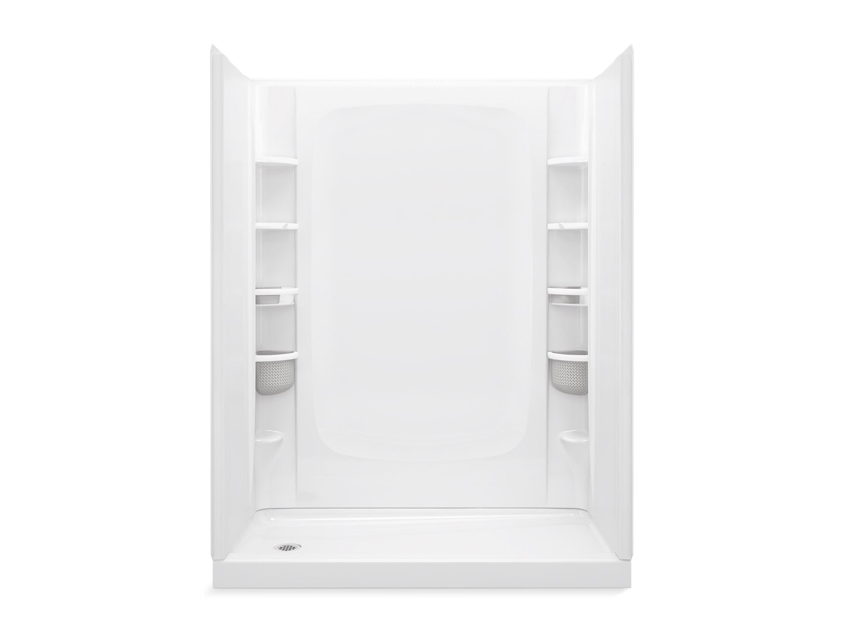 Sterling 72470116 STORE+ 60" x 30" Vikrell® Shower with Aging in Place Backerboards, Left Drain, White