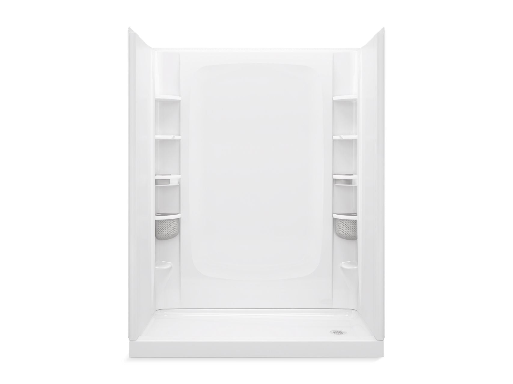 Sterling 72470126 STORE+ 60" x 30" Vikrell® Shower with Aging in Place Backerboards, Right Drain, White