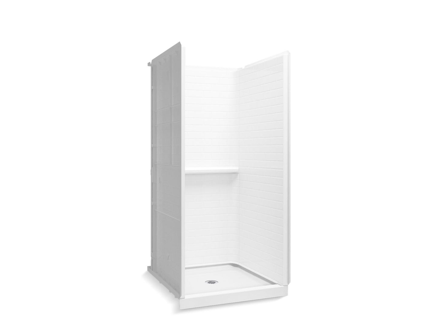 Sterling 72500100 Traverse 36" x 34" Vikrell® Shower, Center Drain, White