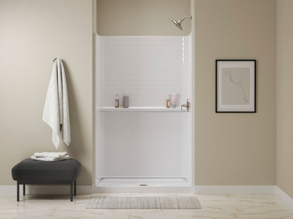 Sterling 72520106 Traverse 48" x 34" Vikrell® Shower with Aging in Place Backerboards, Center Drain, White