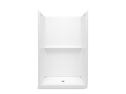 Sterling 72520106 Traverse 48" x 34" Vikrell® Shower with Aging in Place Backerboards, Center Drain, White