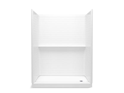 Sterling 72570126 Traverse 60" x 30" x 76-1/4" Vikrell® Shower with Aging in Place Backerboards, Right Drain, White