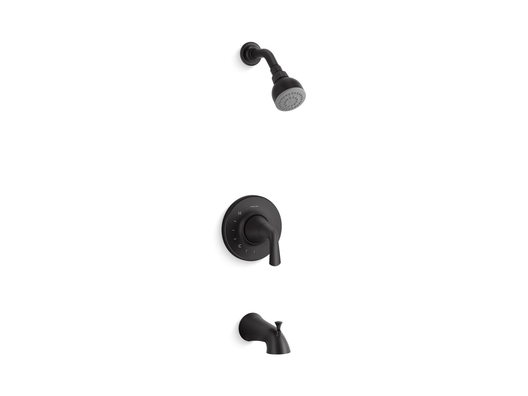 Sterling TS27377-4G Medley Rite-Temp® Bath and Shower Faucet Trim Set, 1.75 GPM, Matte Black