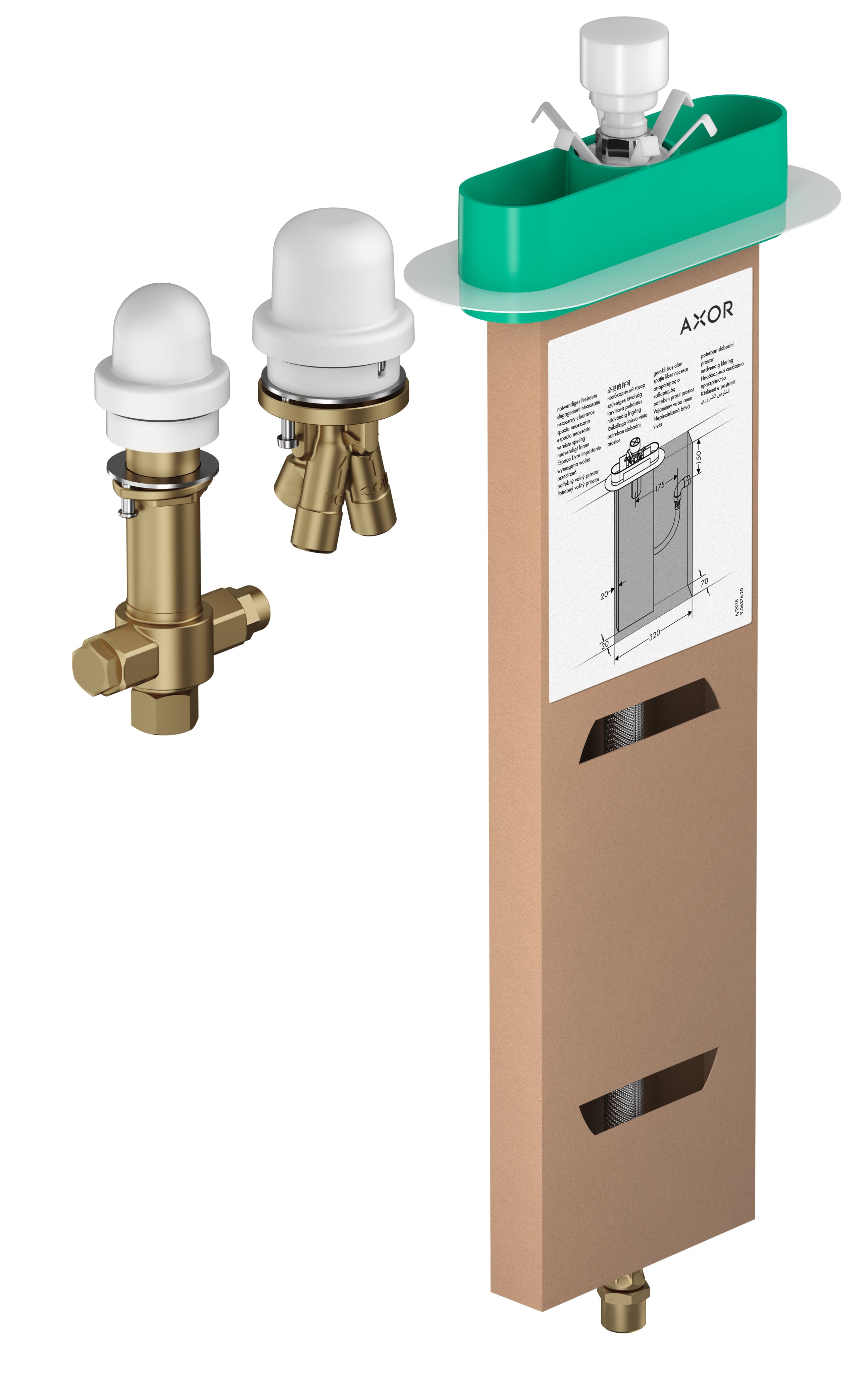 AXOR Rough, 3-Hole Roman Tub Set with Single Handle - Rough In Valves ...