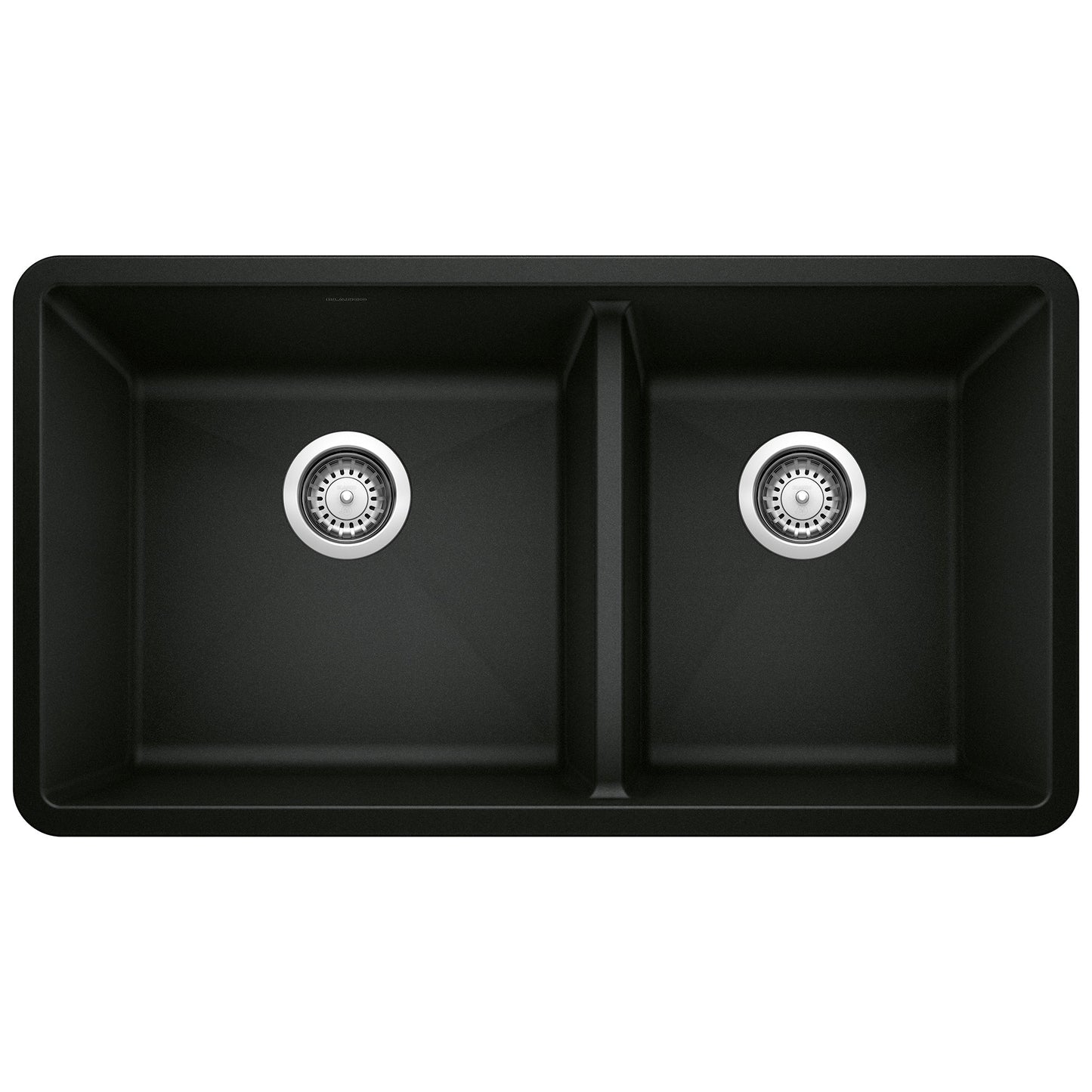 BLANCO 442926 Precis 1-3/4 Double Bowl Kitchen Sink - Coal Black