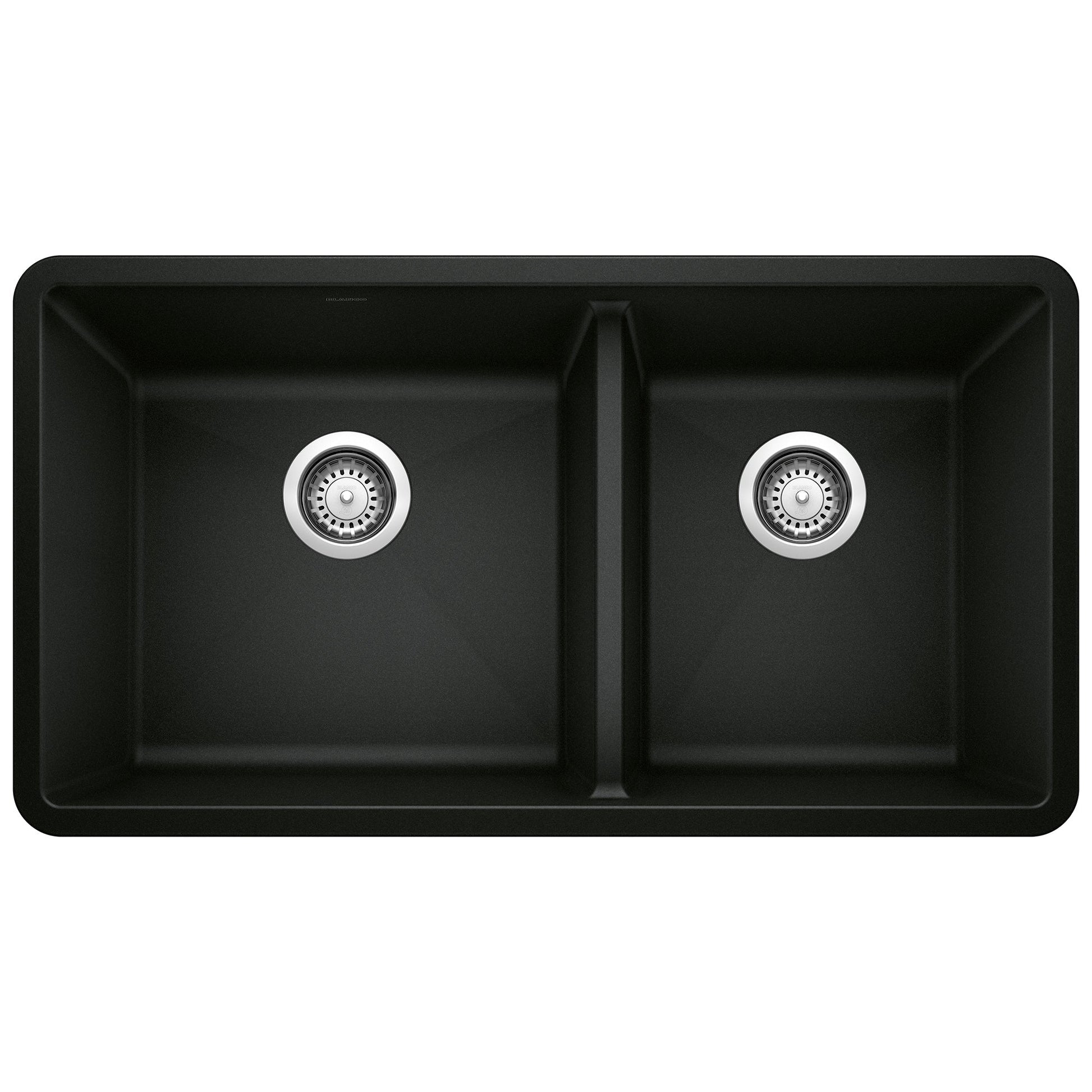 BLANCO 442926 Precis 1-3/4 Double Bowl Kitchen Sink - Coal Black
