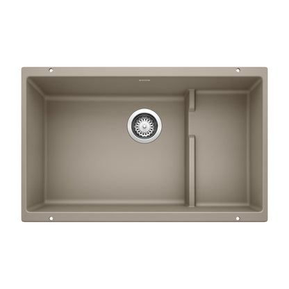 BLANCO 519456 Precis Cascade Super Single Kitchen Sink with Colander - Truffle