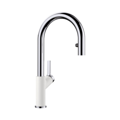 BLANCO Urbena Pull-Down Dual-Spray Kitchen Faucet - Chrome/White