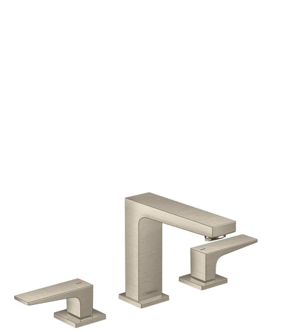 hansgrohe Metropol Widespread Faucet 110 with Lever Handles and Pop-Up Drain, 0.5 GPM