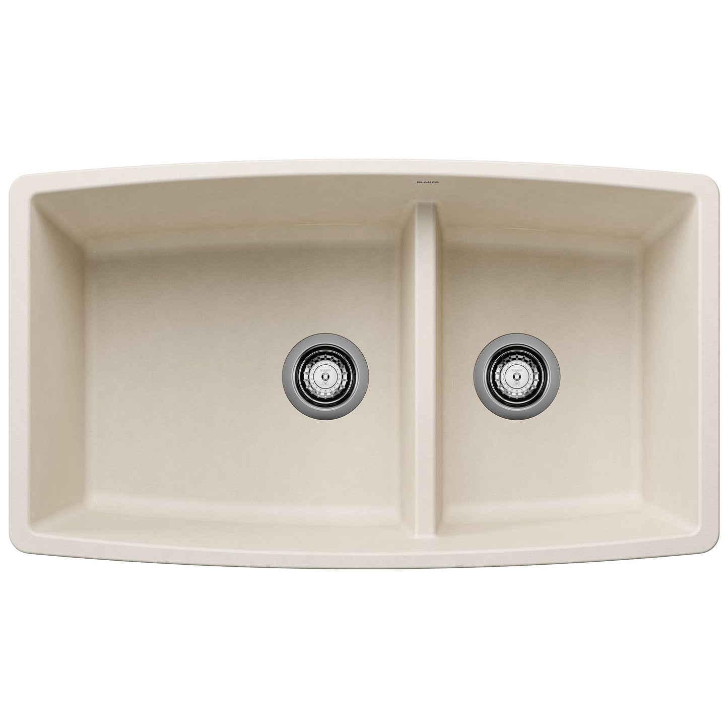 BLANCO 443088 Performa 1-3/4 Double Bowl Kitchen Sink with Low Divide - Soft White