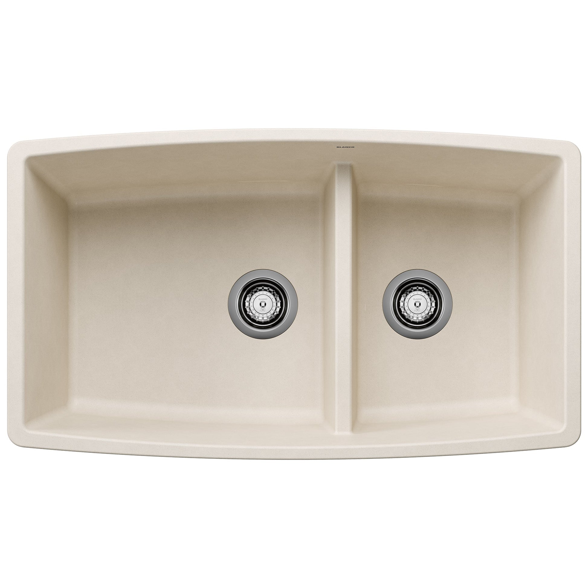 BLANCO 443088 Performa 1-3/4 Double Bowl Kitchen Sink with Low Divide - Soft White