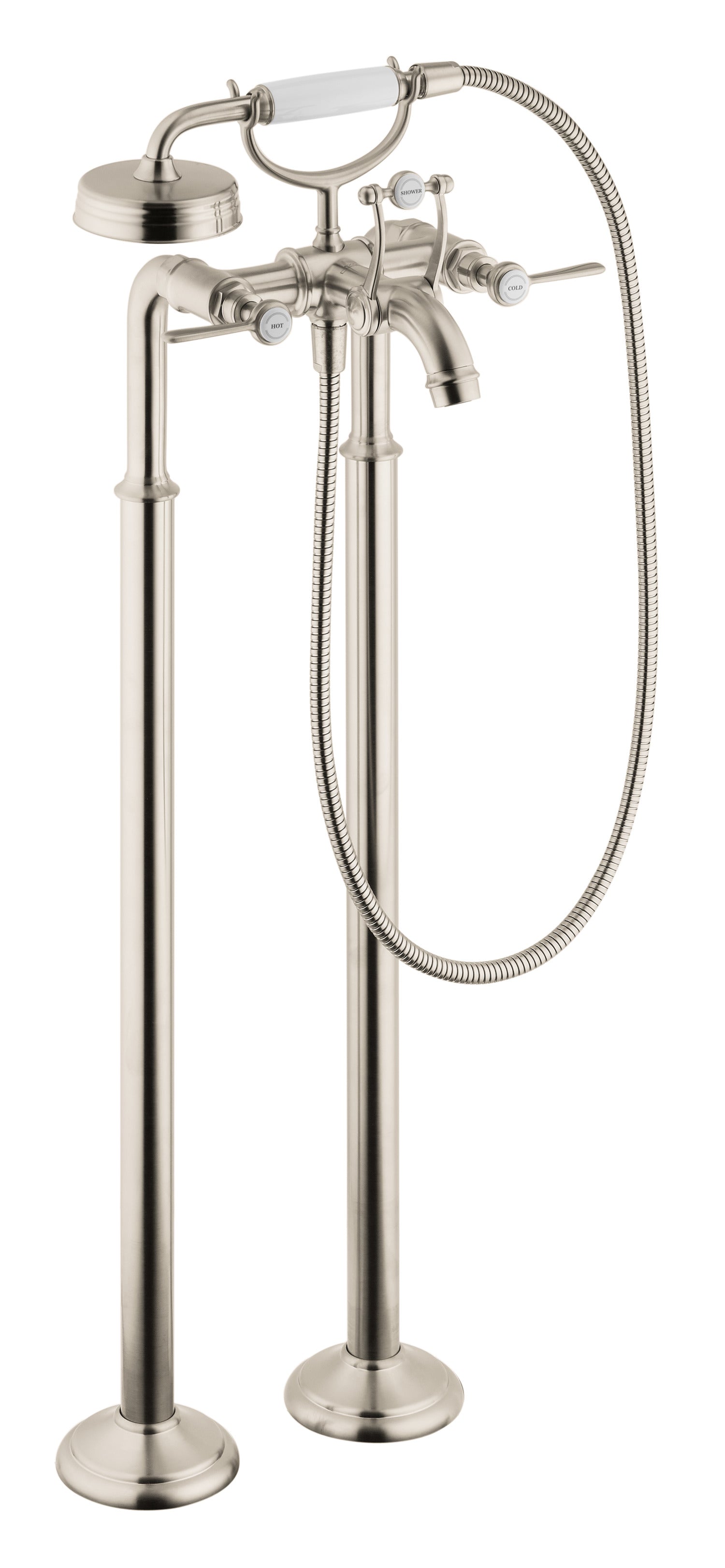 AXOR Montreux 2-Handle Freestanding Tub Filler Trim with Lever Handles and 1.8 GPM Handshower