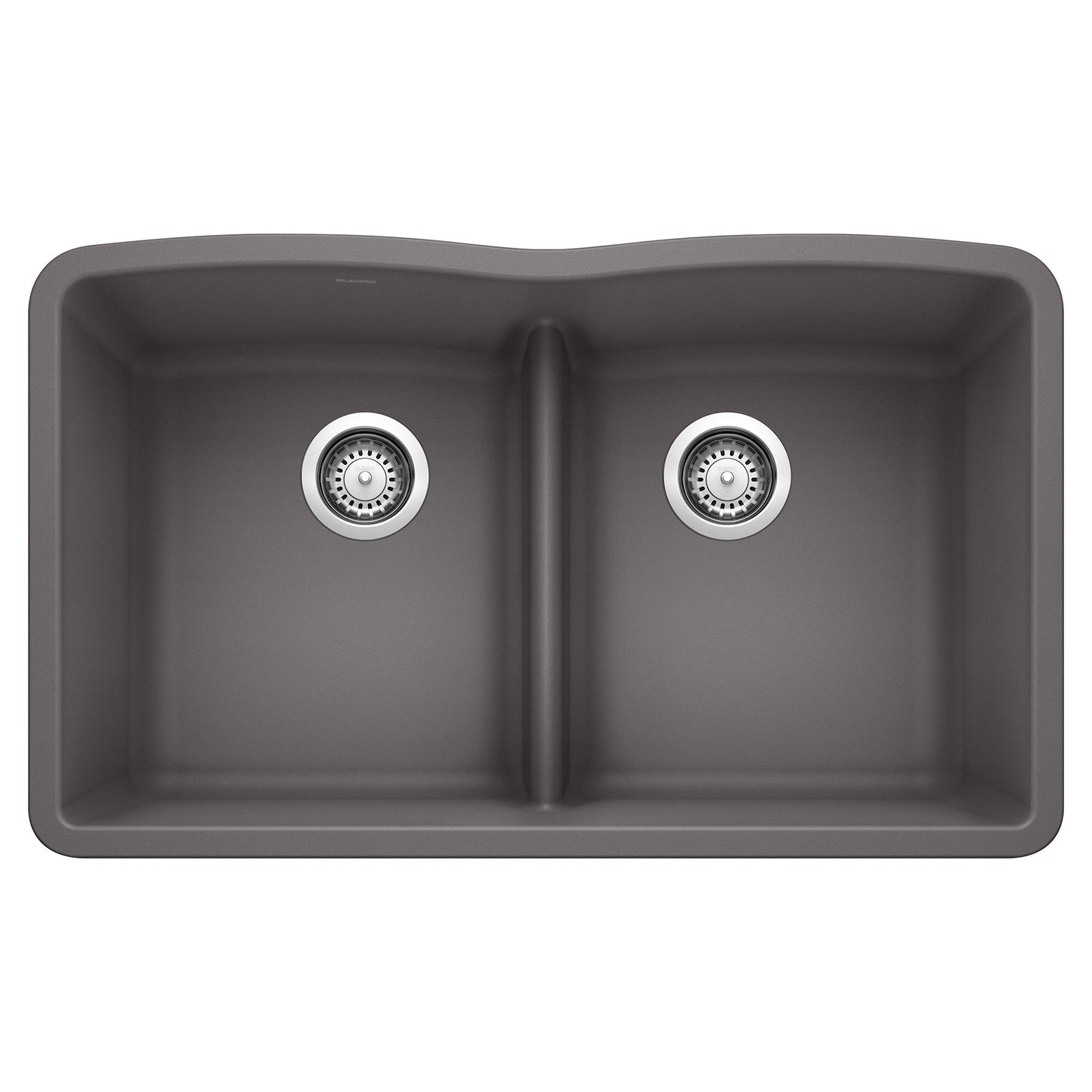 BLANCO 442071 Diamond Equal Double Bowl Kitchen Sink with Low Divide - Cinder